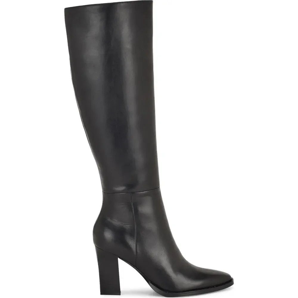 Nine West Women's Zazz Black Leather Boots Size 7 MSRP $249